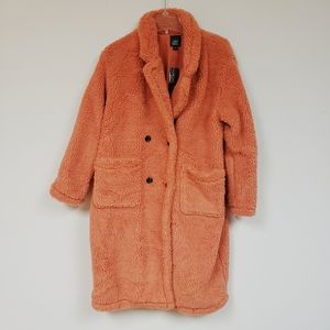 Wild Fable Long Teddy Sherpa Faux Fur Coat Medium